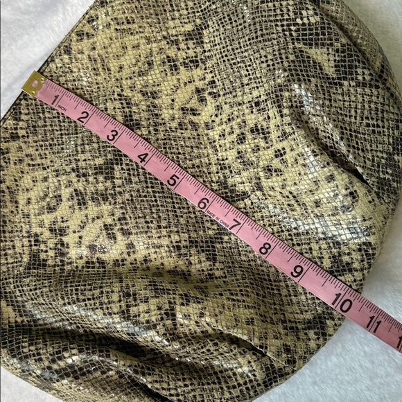 Lambskin Snakeskin Animal Print Slouchy Hobo Bag Leather Shoulder Bag Glam - Picture 12 of 12